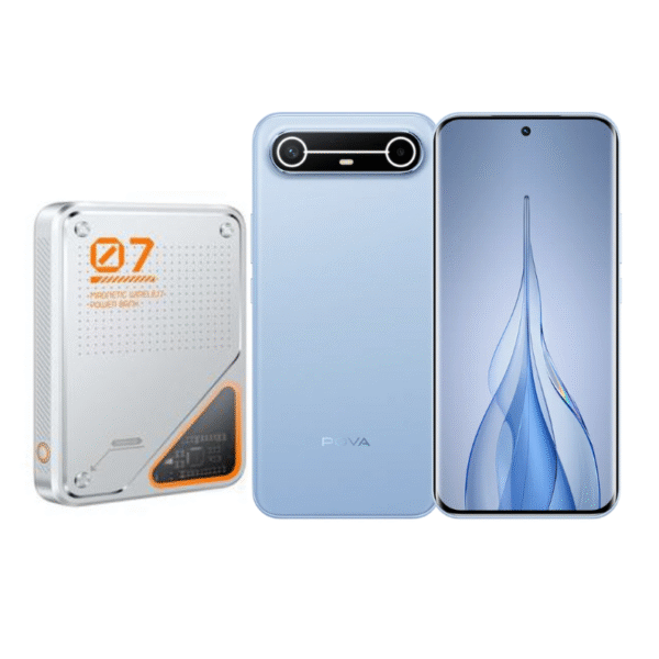 هاتف تكنو بوفا سليم 256 جيجا , 8 جيجا رام شاشة 6.78 مع باور بنك 5000 ملي , ازرق سماوي